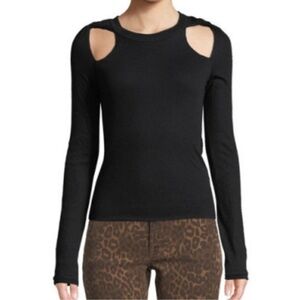 T by Alexander Wang Twisted Shoulder Sweater in Black Long Sleeve size Small NWT